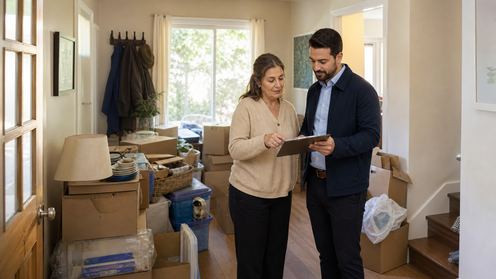 Homeowner reviewing a cash offer to sell a hoarder house in the Bay Area as is